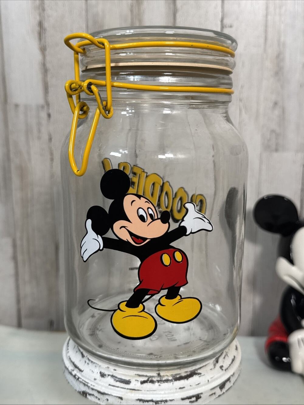 Vintage Anchor Hocking Disney Mickey Mouse Goodies Pantry Snack Jar Canister
